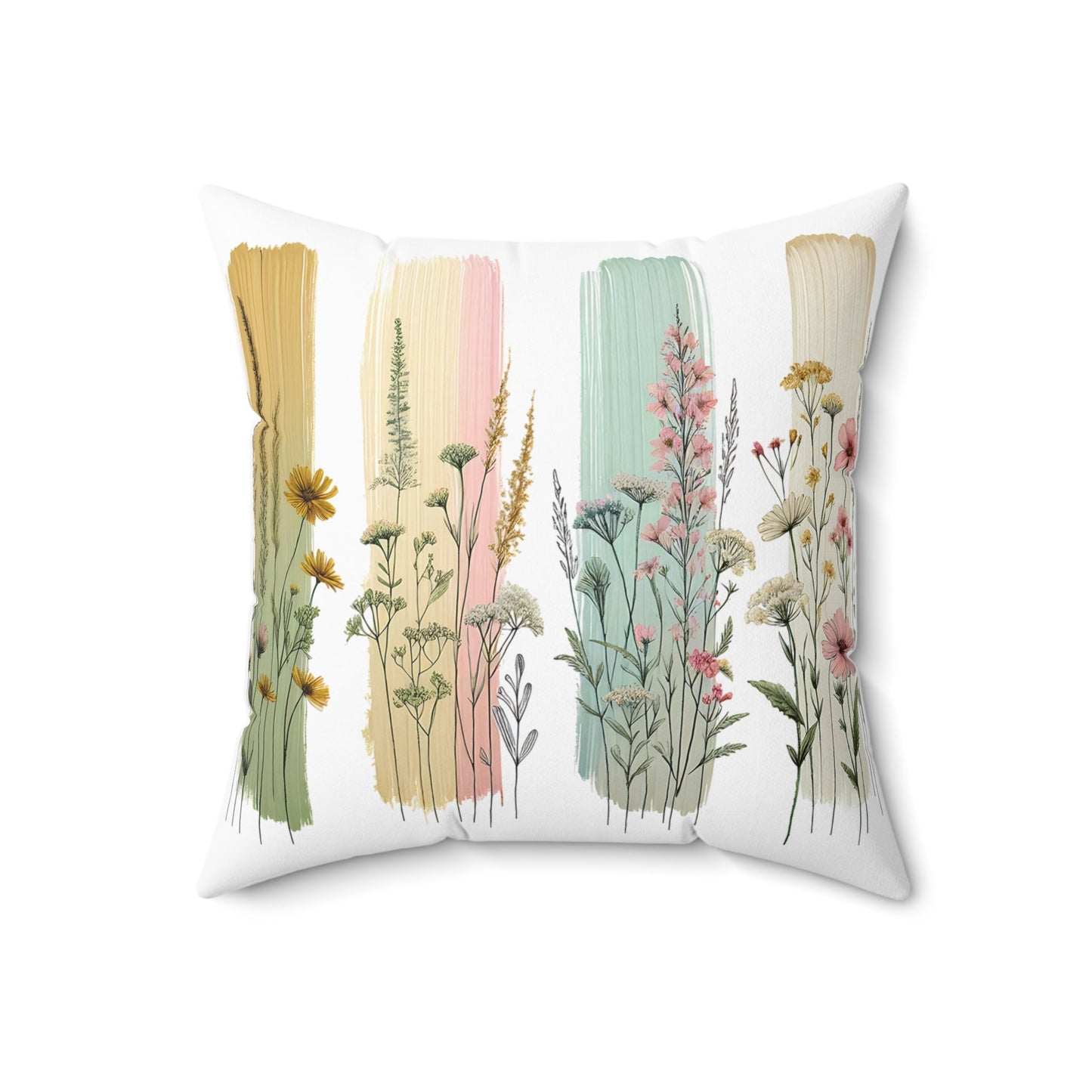Floral Brush Stroke Design Pillow