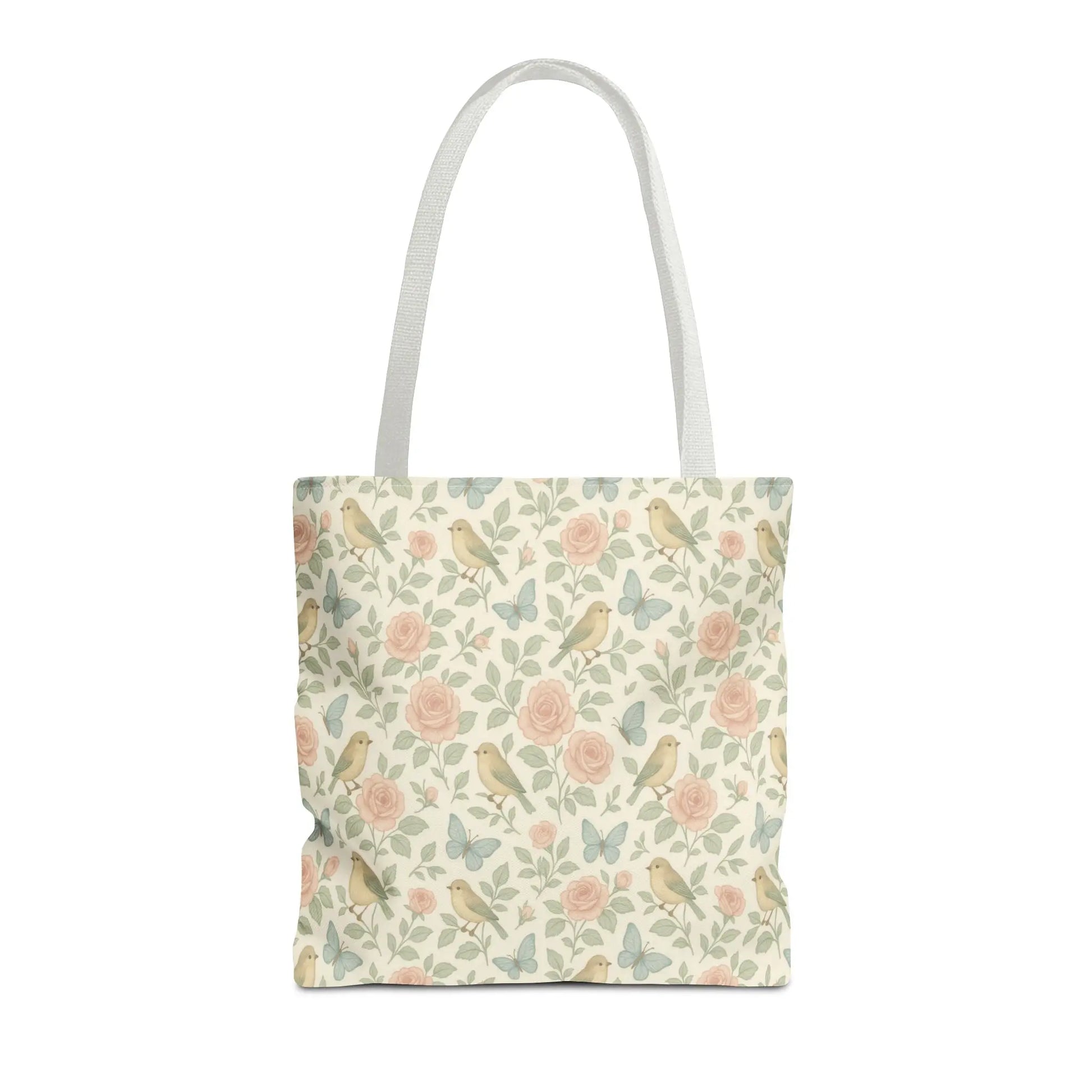 Vintage Rose and Bird Pattern Tote Bag