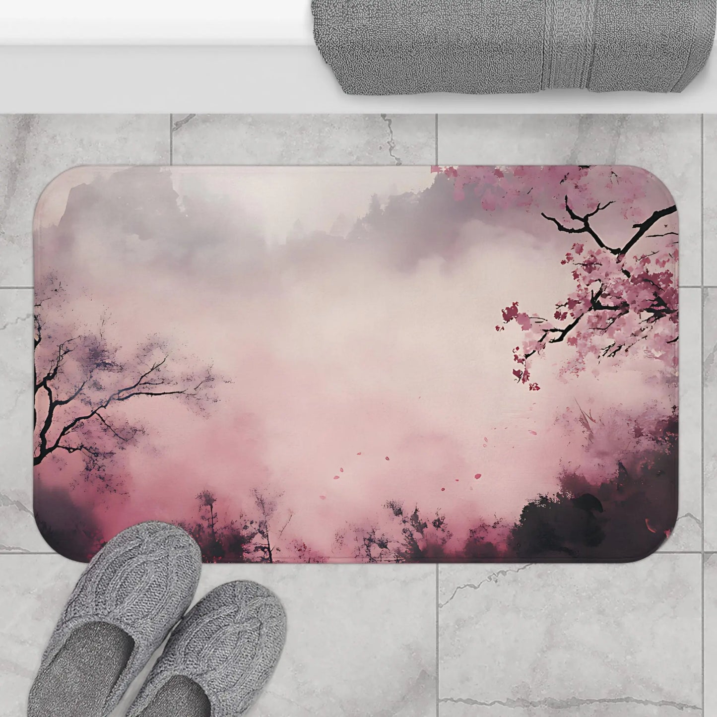 Serene Cherry  Blossom Bath Mat
