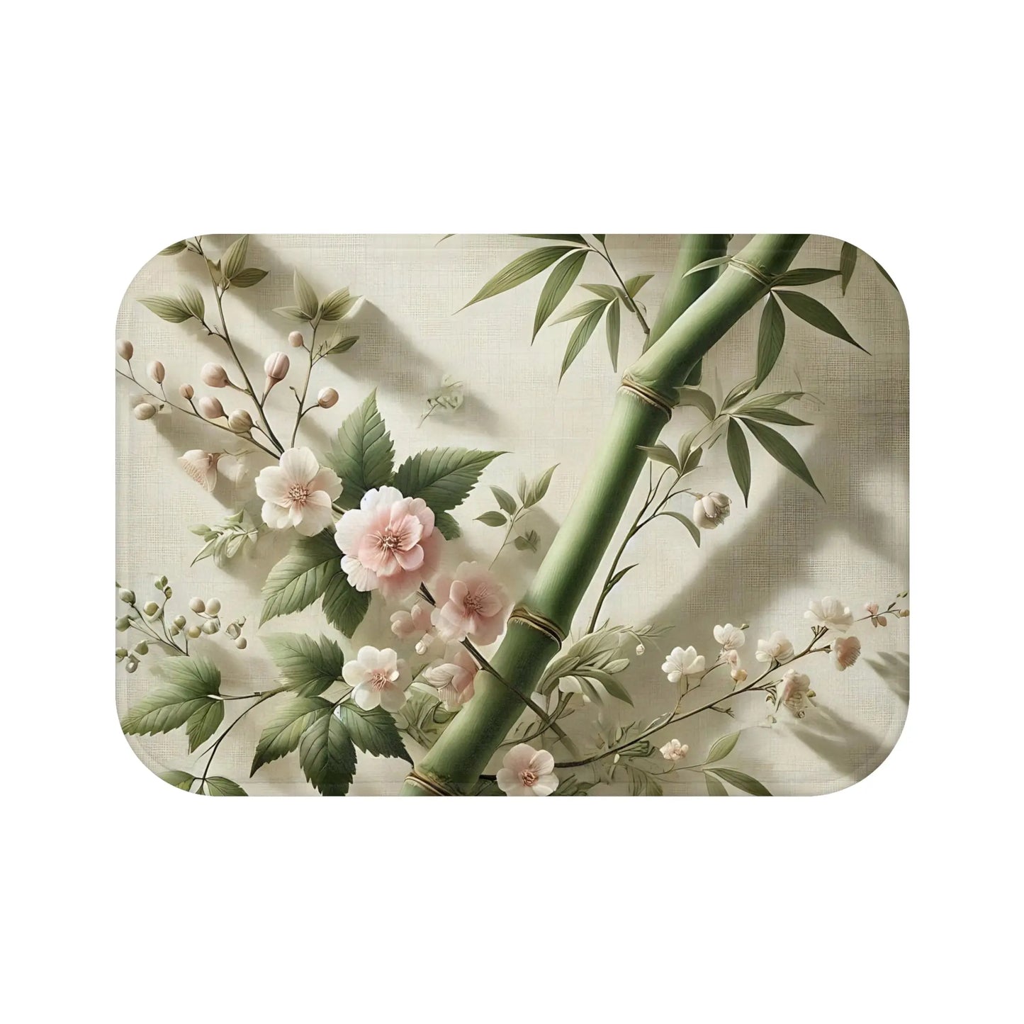 Floral Bamboo Bath Mat