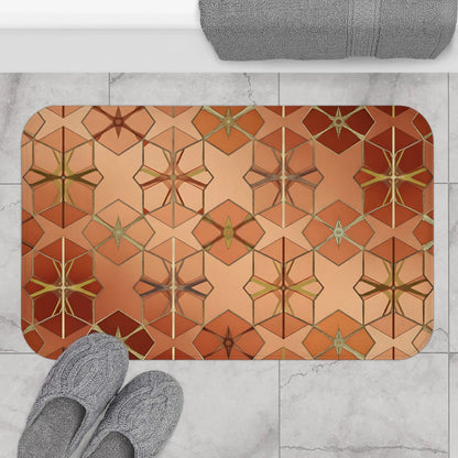 Geometric Star Tile Bath Mat