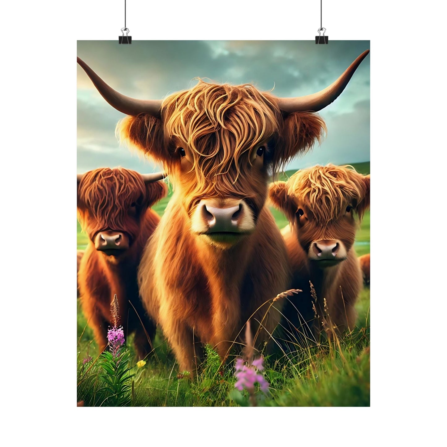 Highland Cow Matte Vertical Posters