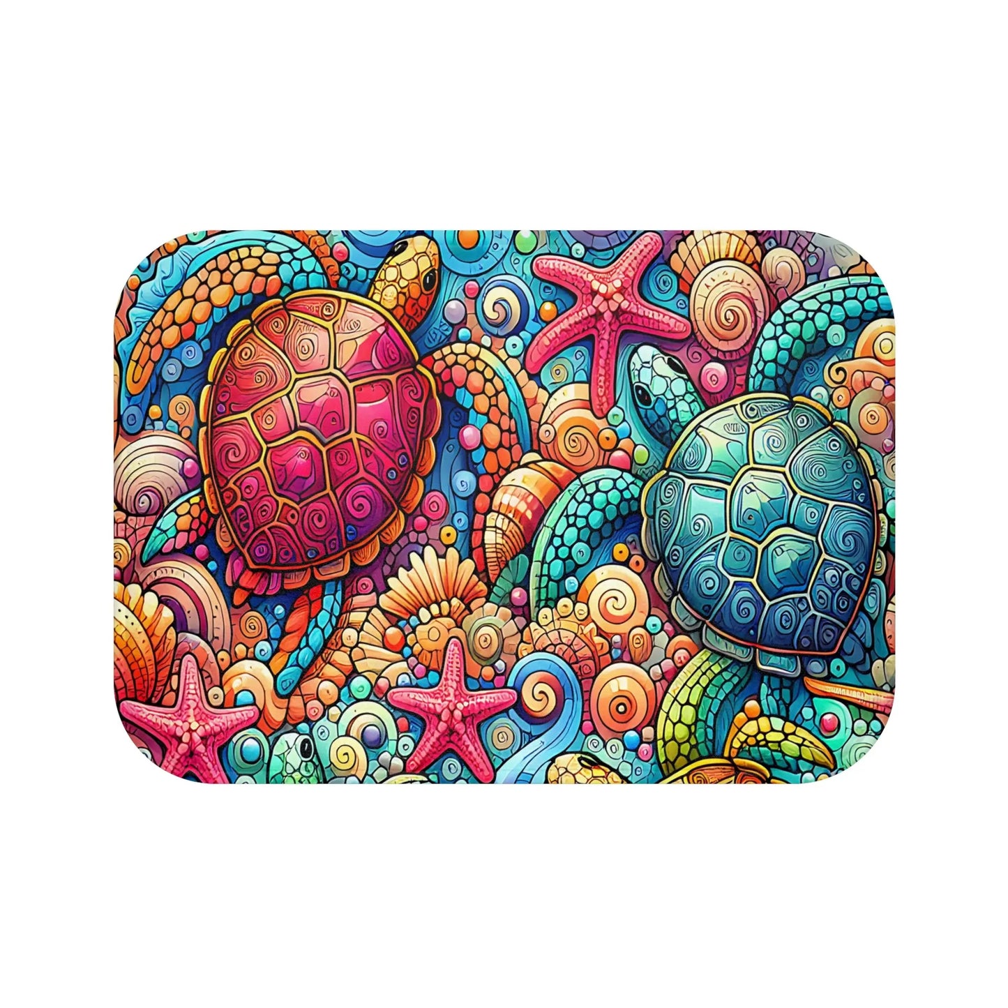 Colorful Sea Turtle Bath Mat