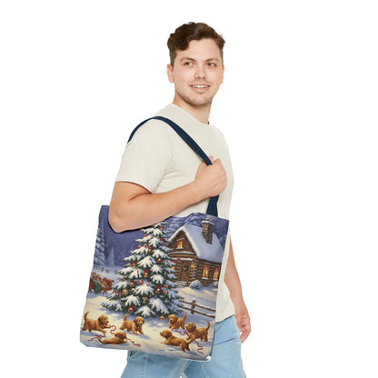 Christmas Cute Puppies Tote Bag