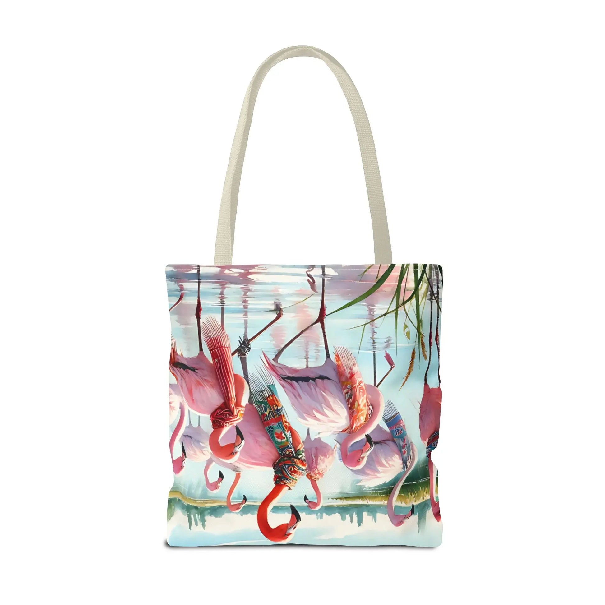 Fancy Scarf Flamingos Tote Bag