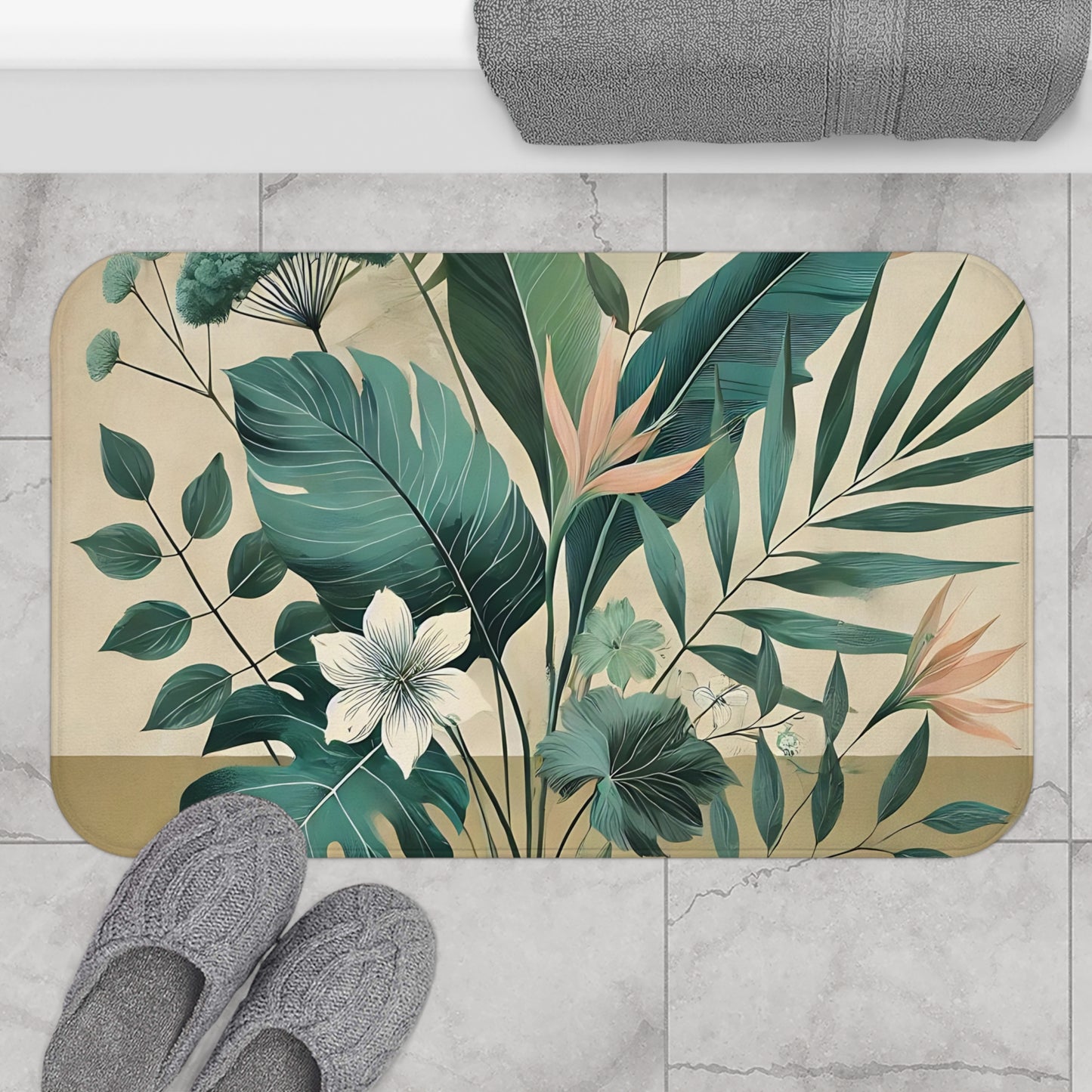 Tropical Botanical Bath Mat