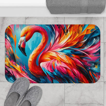 Tropical Flamingo Bath Mat