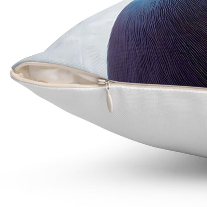 Elegant Victoria Crowned Pigeon Blue Bird Throw Pillow