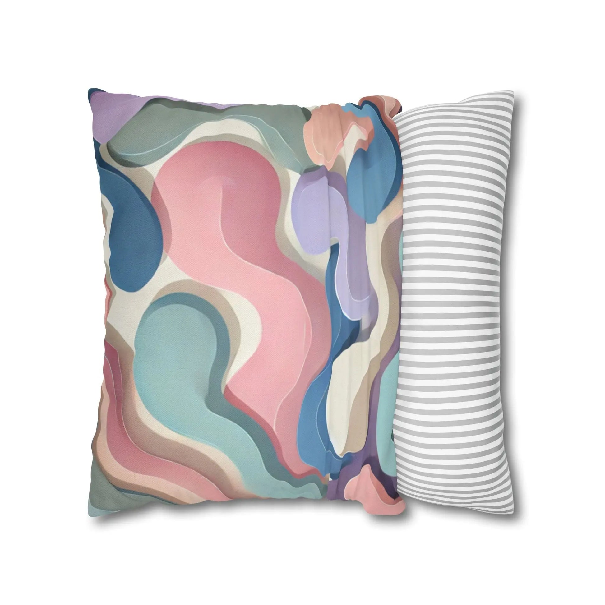 Pastel Abstract Waves Decorative Pillowcase
