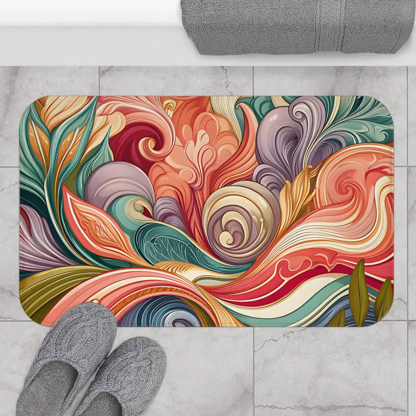 Colorful Abstract Bath Mat