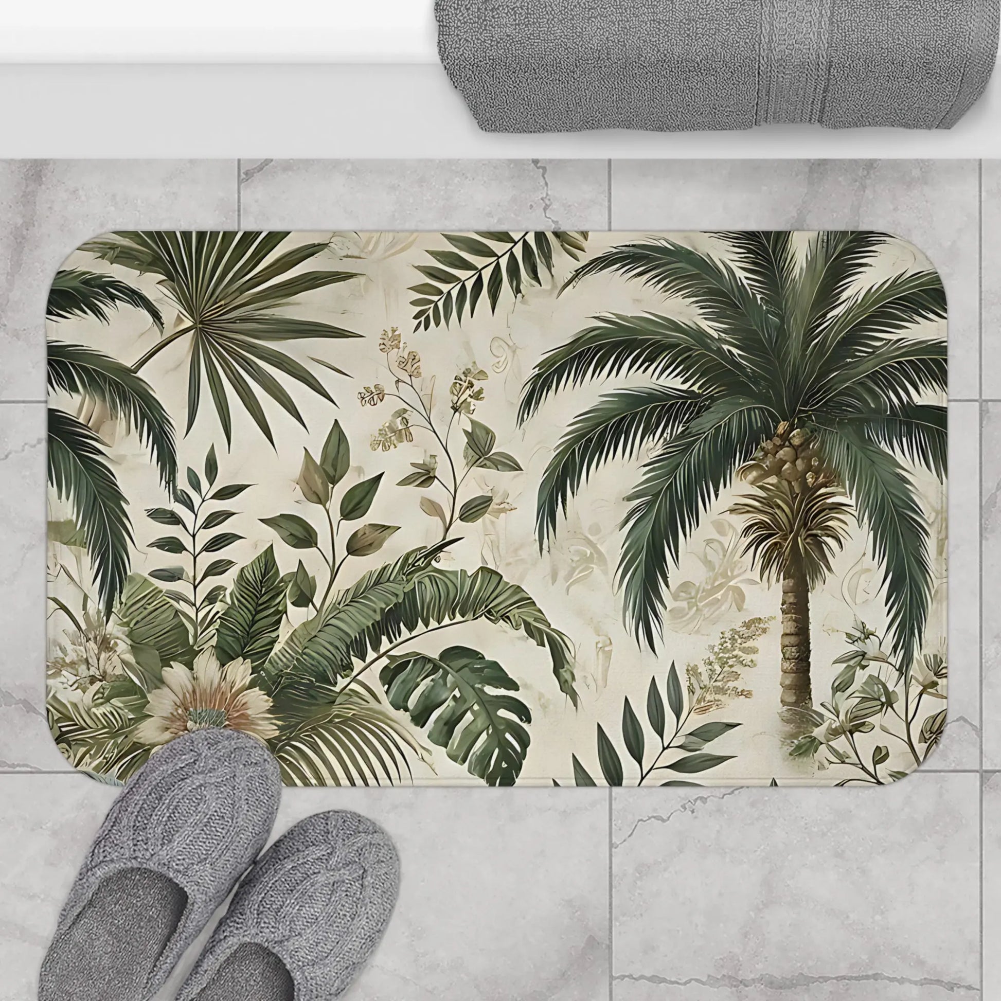 Tropical Leaf Bath Mat