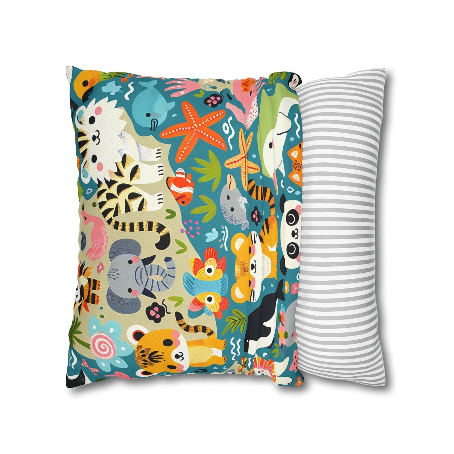 Whimsical Animal Pillow Cover