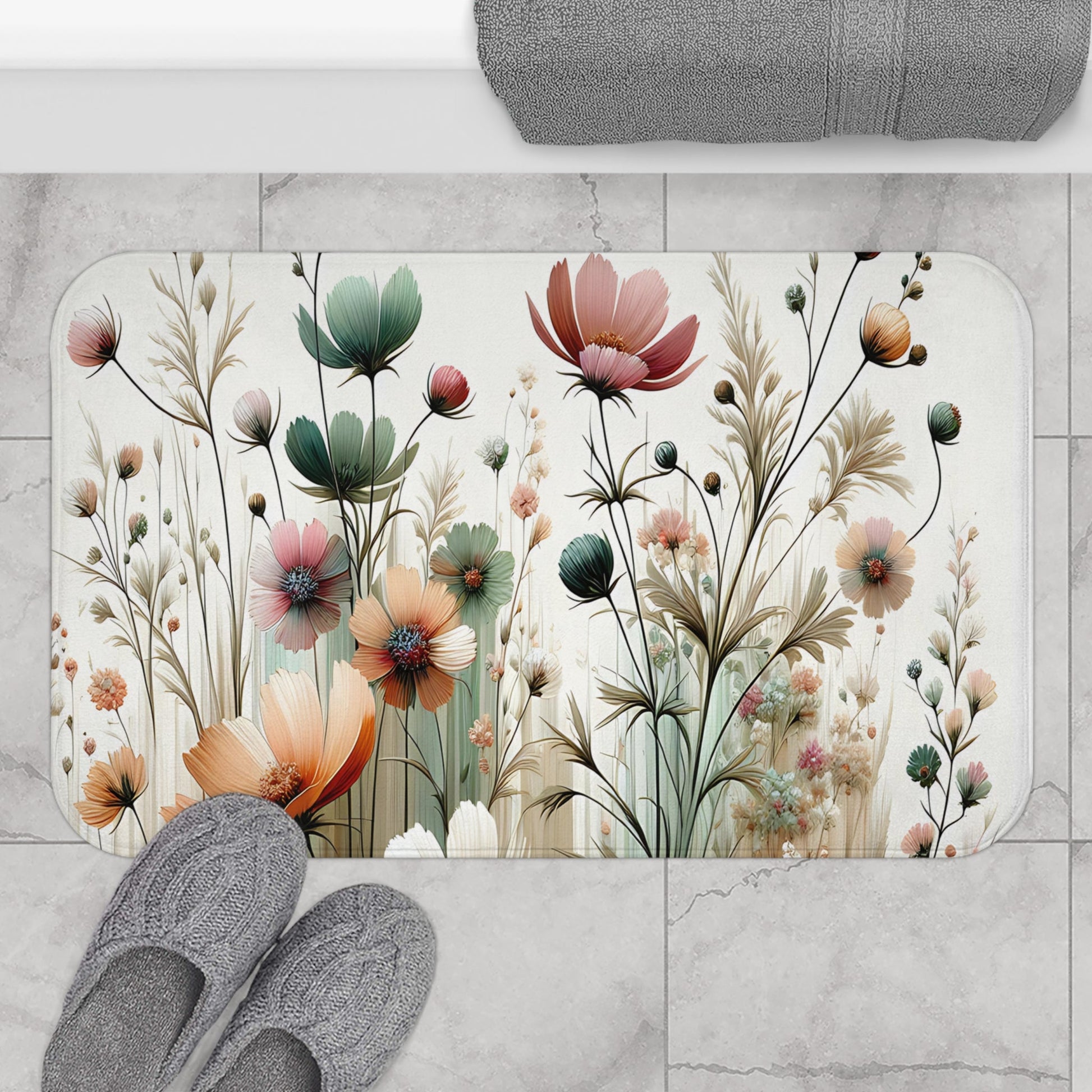 Floral Bath Mat