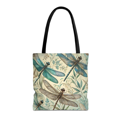 Vintage Teal Dragonfly Tote Bag