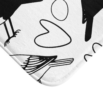 Chic Bird Print Bath Mat