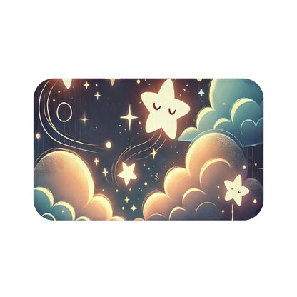 Whimsical Starry Clouds Bath Mat
