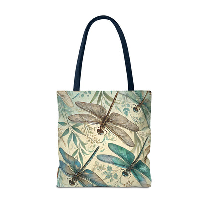Vintage Teal Dragonfly Tote Bag