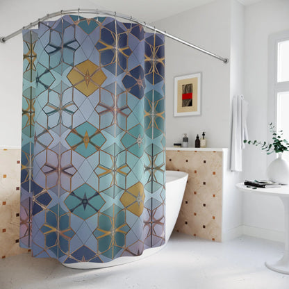 Geometric Moroccan Tile Pattern Shower Curtain