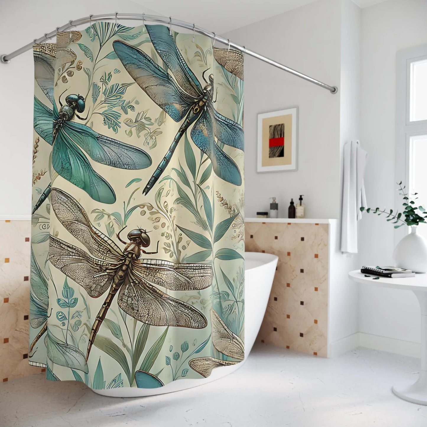 Vintage Dragonfly Shower Curtain