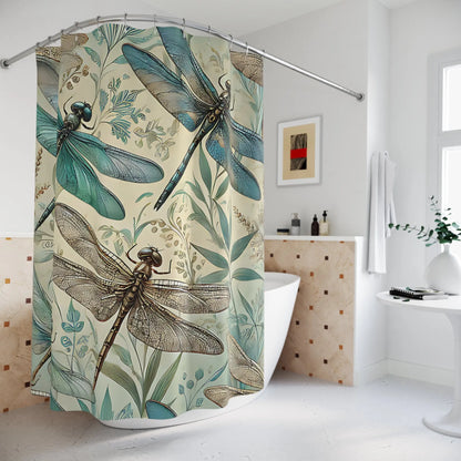Vintage Dragonfly Shower Curtain