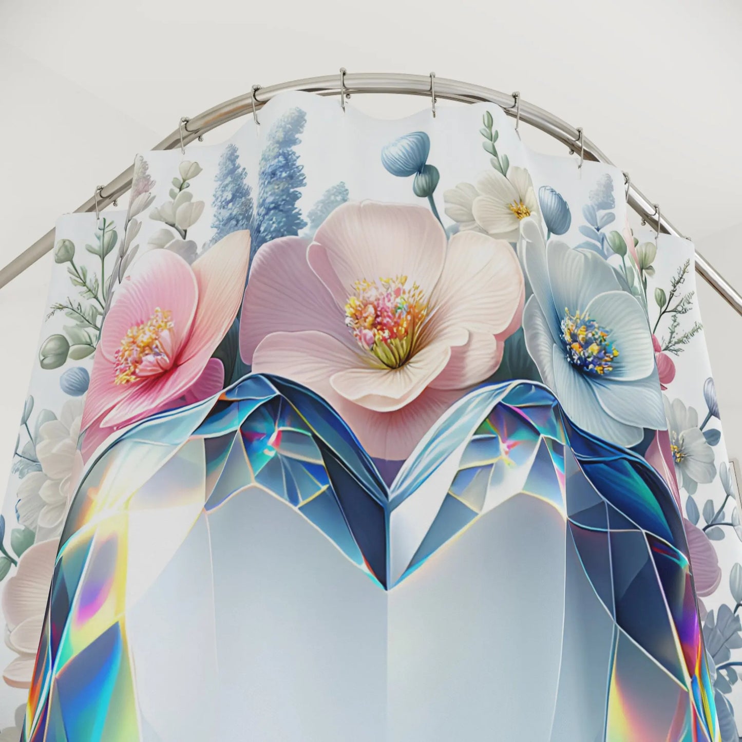 Diamond Heart Shower Curtain
