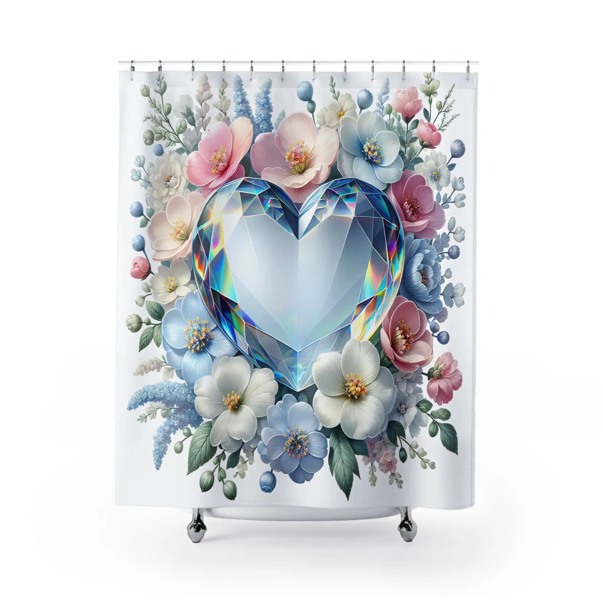 Diamond Heart Shower Curtain