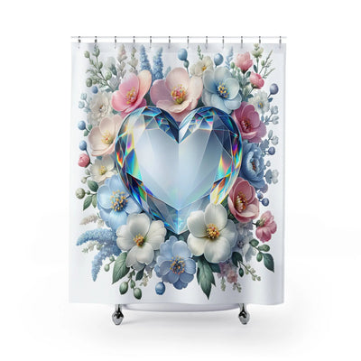 Diamond Heart Shower Curtain