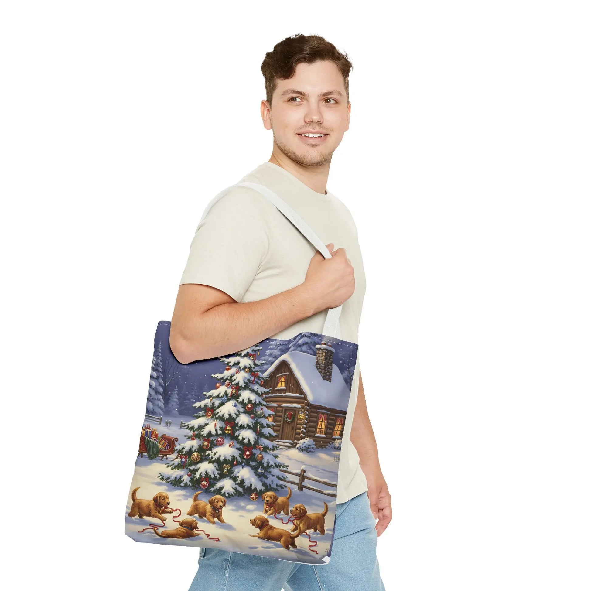 Christmas Cute Puppies Tote Bag