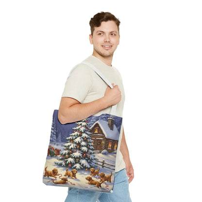 Christmas Cute Puppies Tote Bag