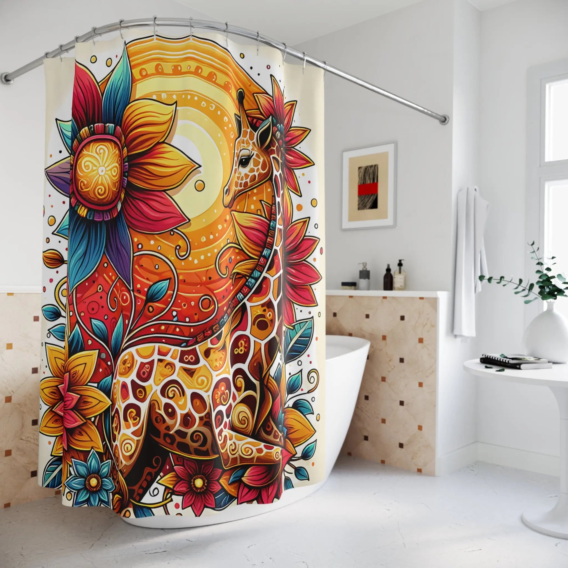 Bohemian Giraffe Shower Curtain