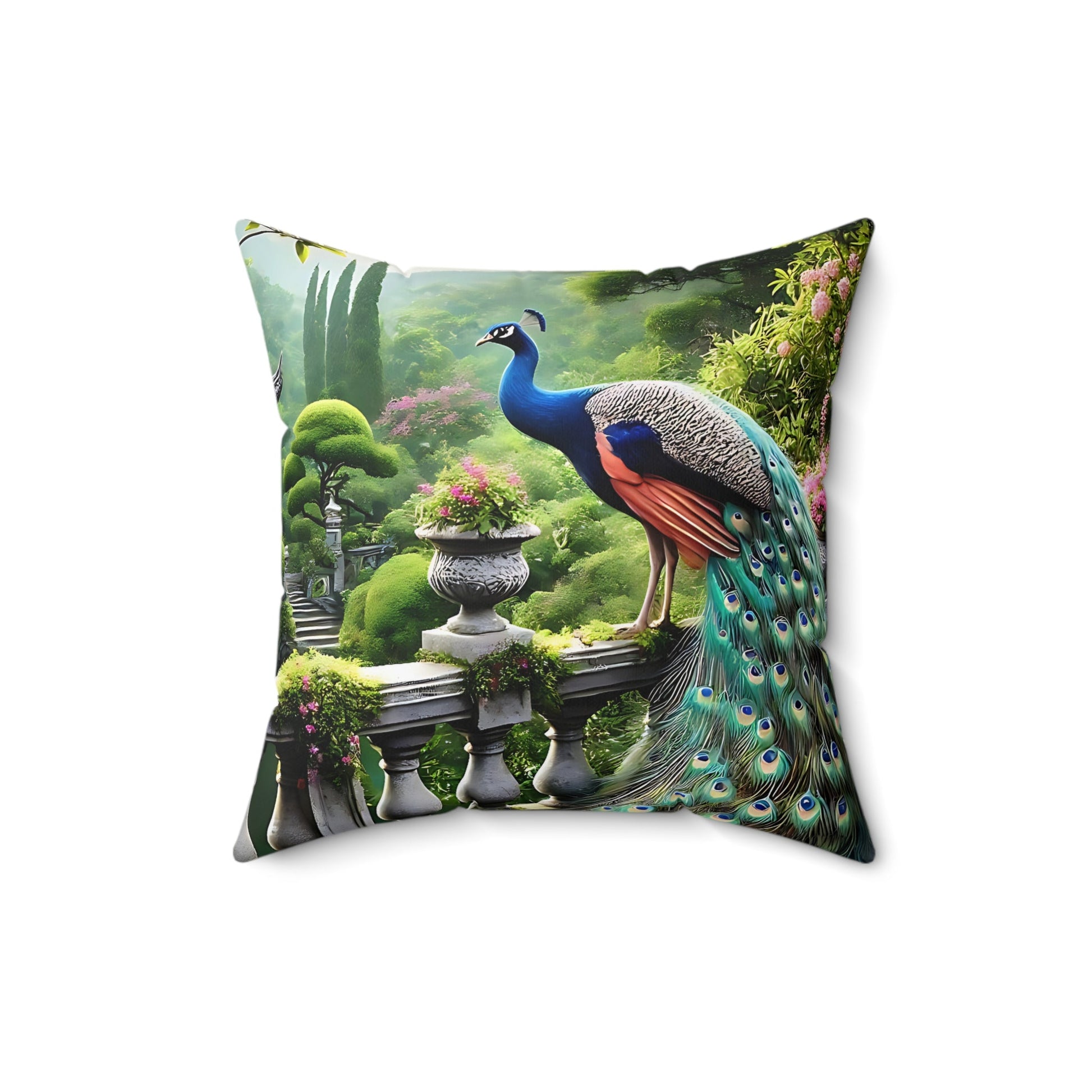 Peacock Garden Pillow