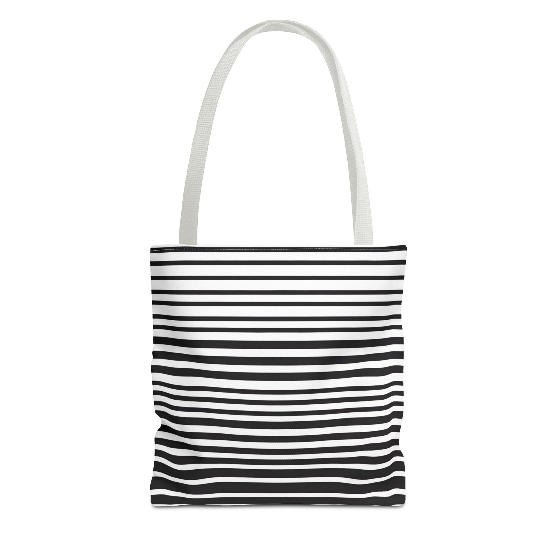 Black and White Stripe Beach Shopping Bag