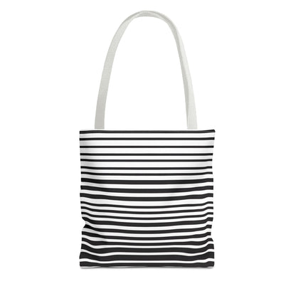 Black and White Stripe Beach Shopping Bag