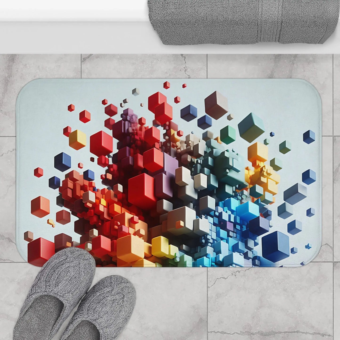 Colorful Geometric Bath Mat