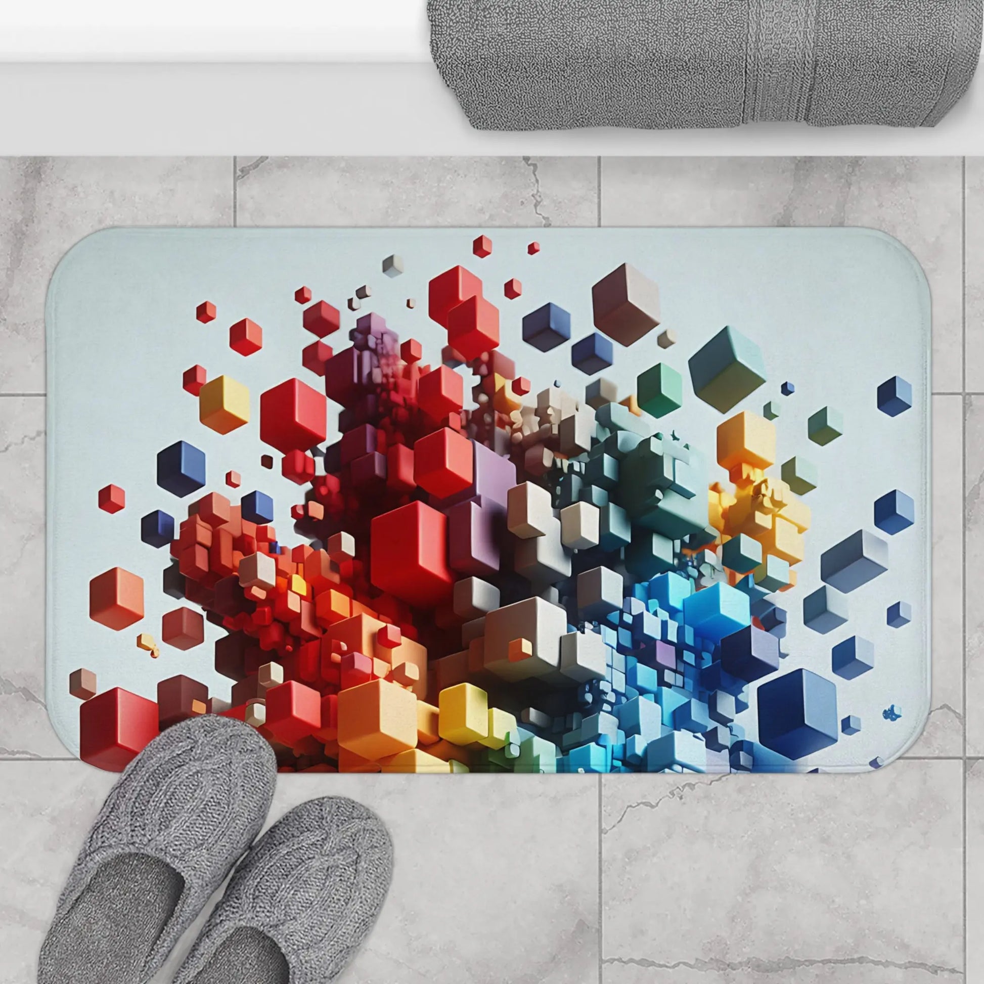Colorful Geometric Bath Mat