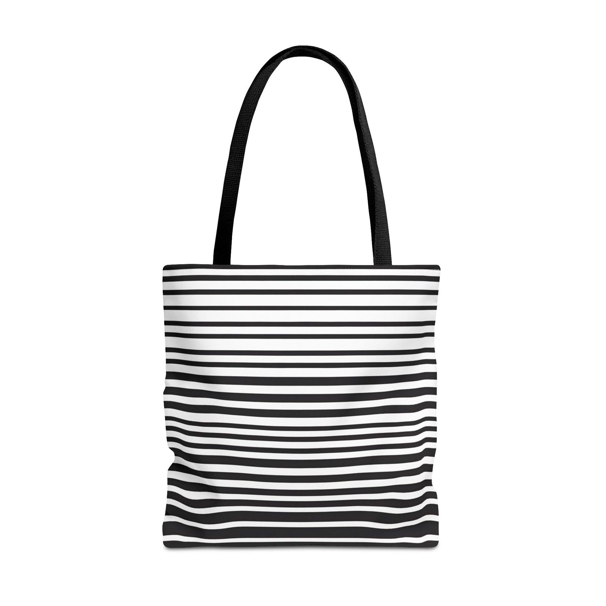 Black and White Stripe Beach Shopping Bag