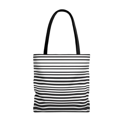 Black and White Stripe Beach Shopping Bag