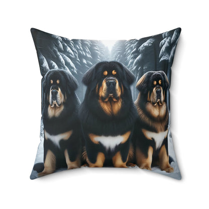 Tibetan Mastiff Snow Dogs Pillow