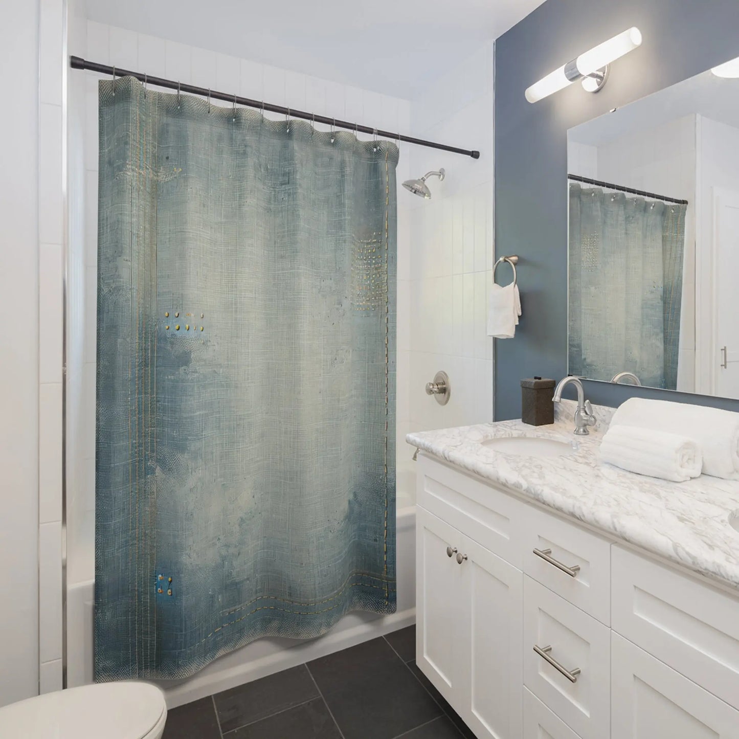 Distressed Denim Shower Curtain