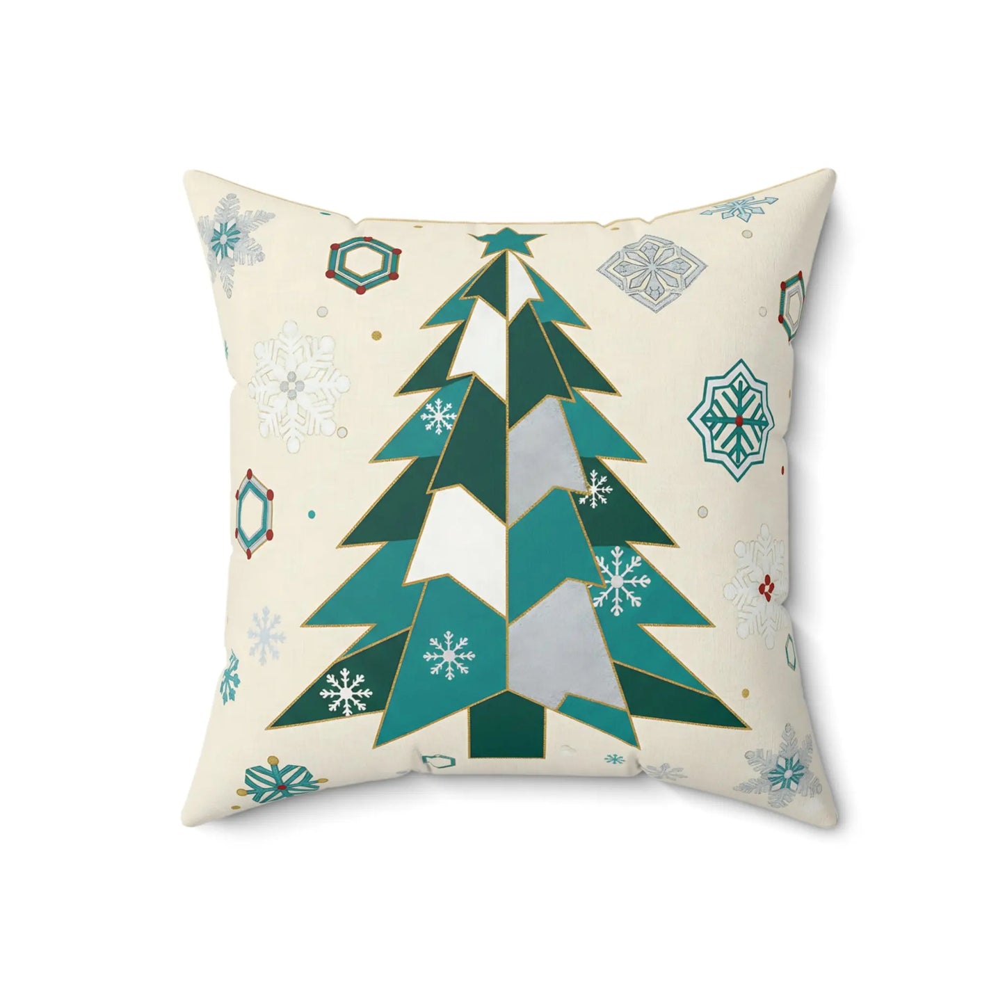 Modern Holiday Tree Design Pillow