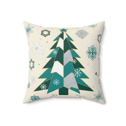 Modern Holiday Tree Design Pillow