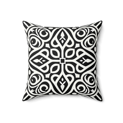 Black and White Boho Throw Pillow