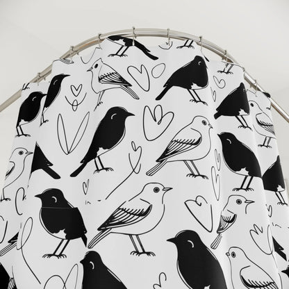 Charming Bird Patterns Shower Curtain