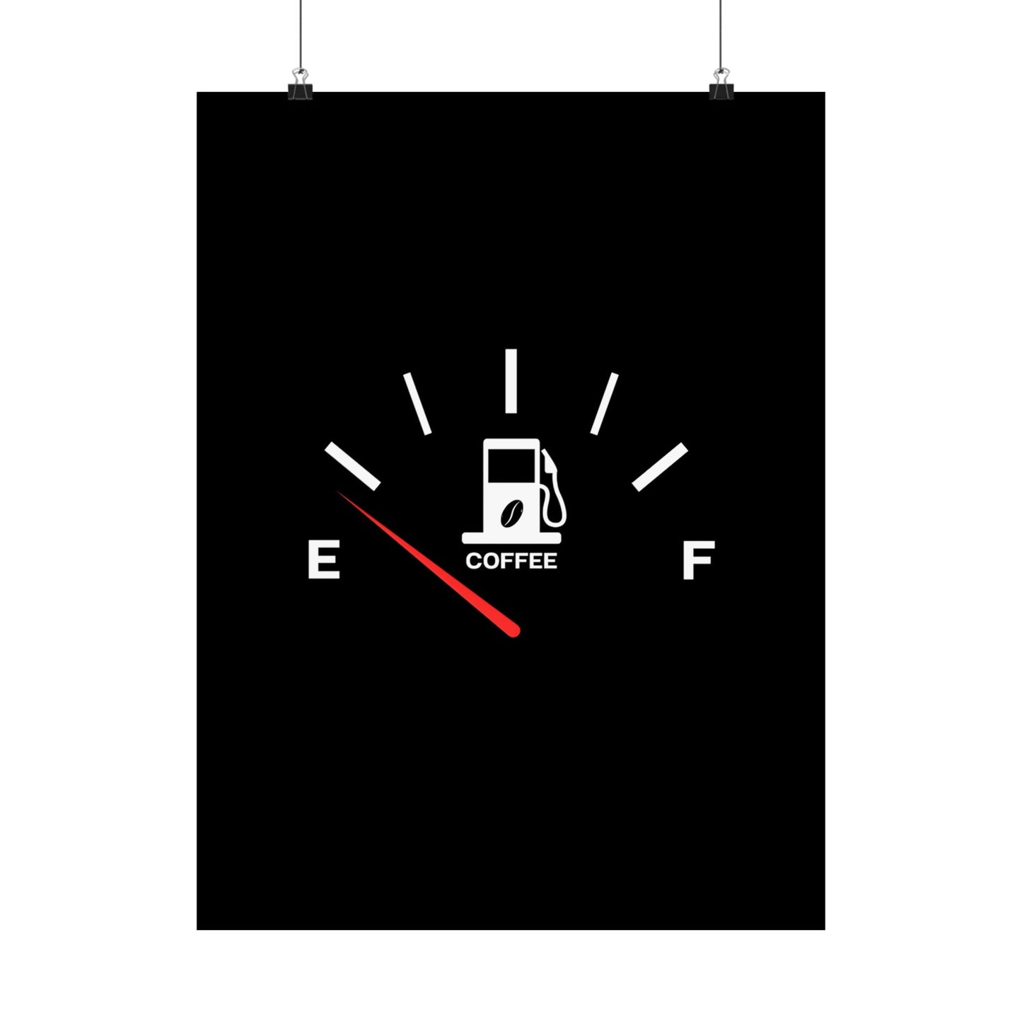 Coffee Fuel Gauge Matte Vertical Poster