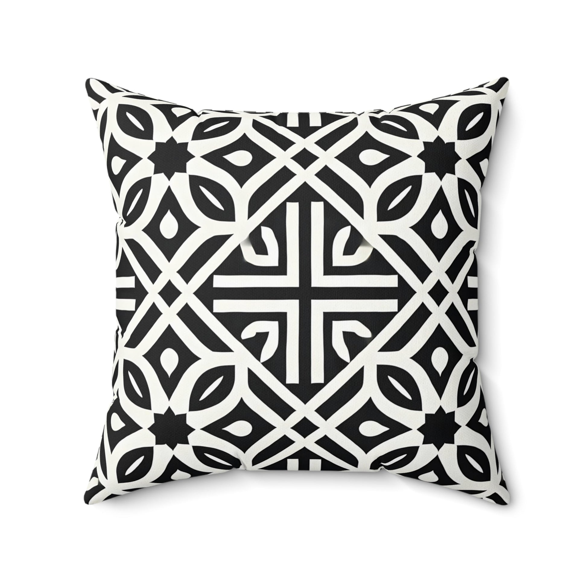 Modern Black and White Throw Pillow