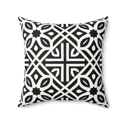 Modern Black and White Throw Pillow