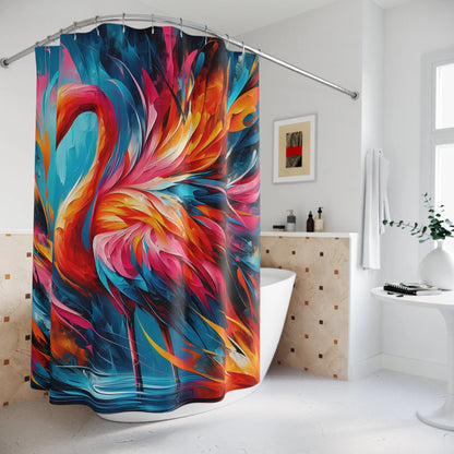 Vibrant Flamingo Shower Curtain
