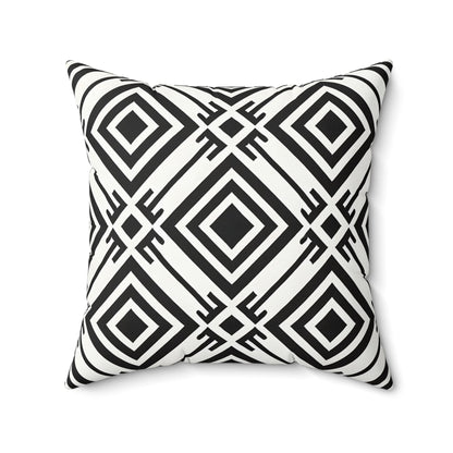 Geometric Black and White Throw Pillow