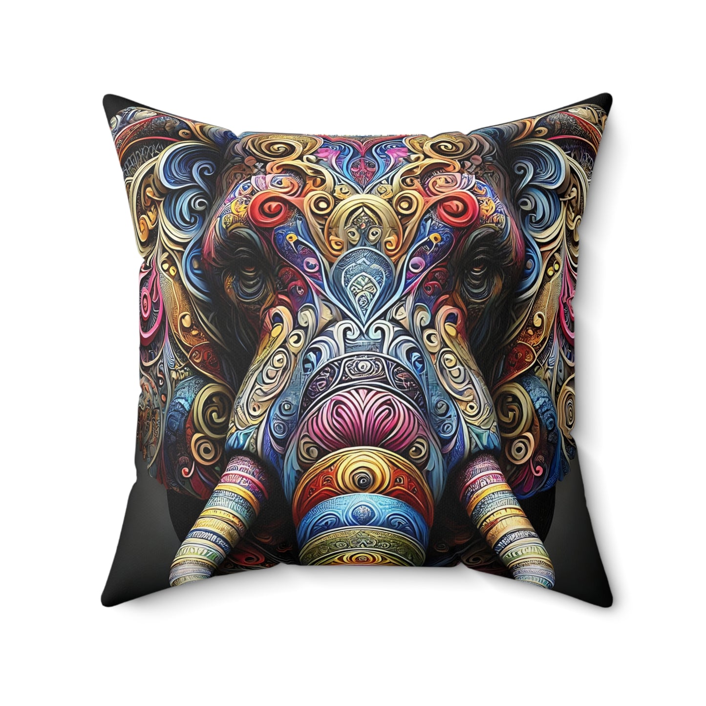 Colorful Elephant Throw Pillow