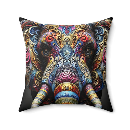 Colorful Elephant Throw Pillow